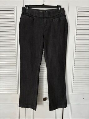Lee Style Up Stretch Waist Black Straight-Leg Pull-On Jeans Size 12 (curvy fit)